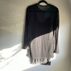 Zara lace tunic, Sz M,Black